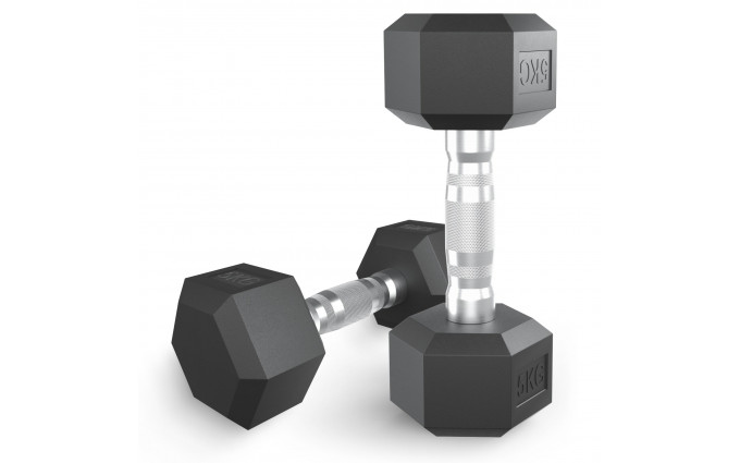 Гантель гексагональная UNIX Fit обрезиненная 5 кг Гантель гексагональная UNIX Fit обрезиненная 5 кг